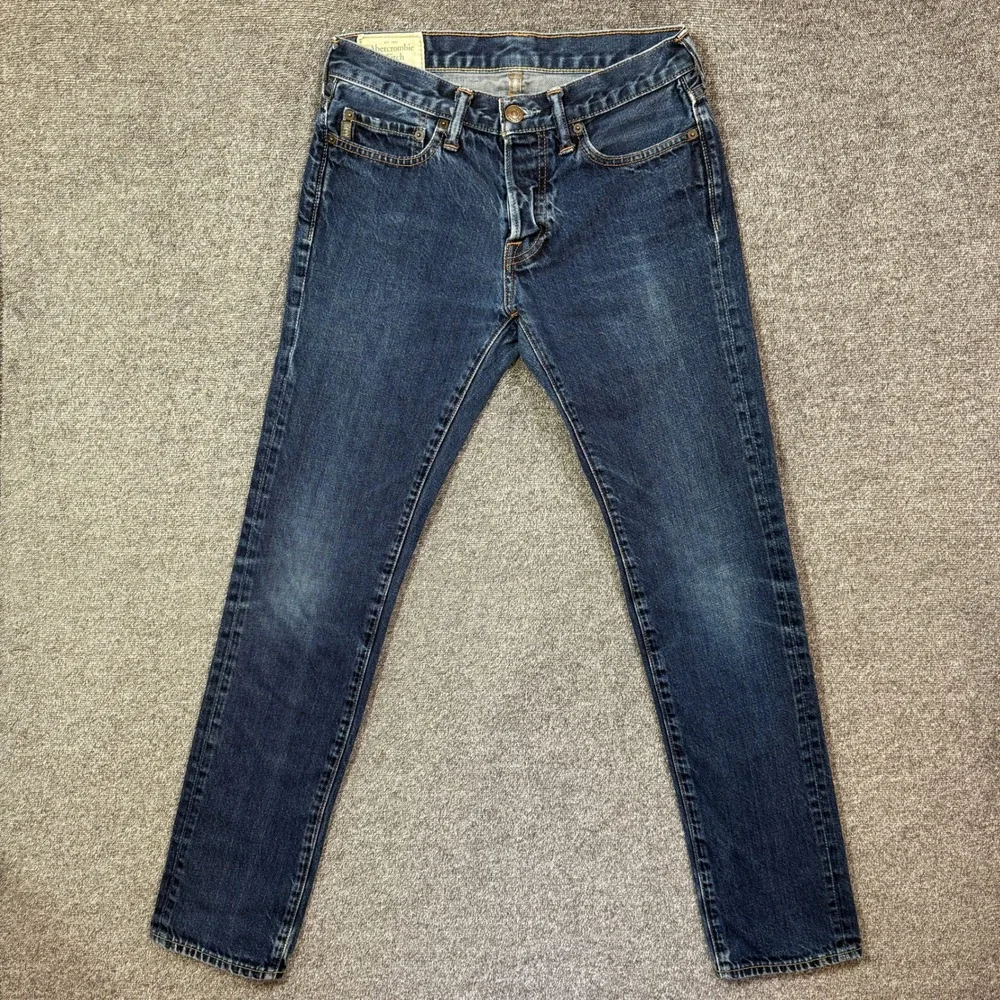 Abercrombie & Fitch Jeans Mens 29x32 Slim Straight Dark Wash Button Fly  Denim